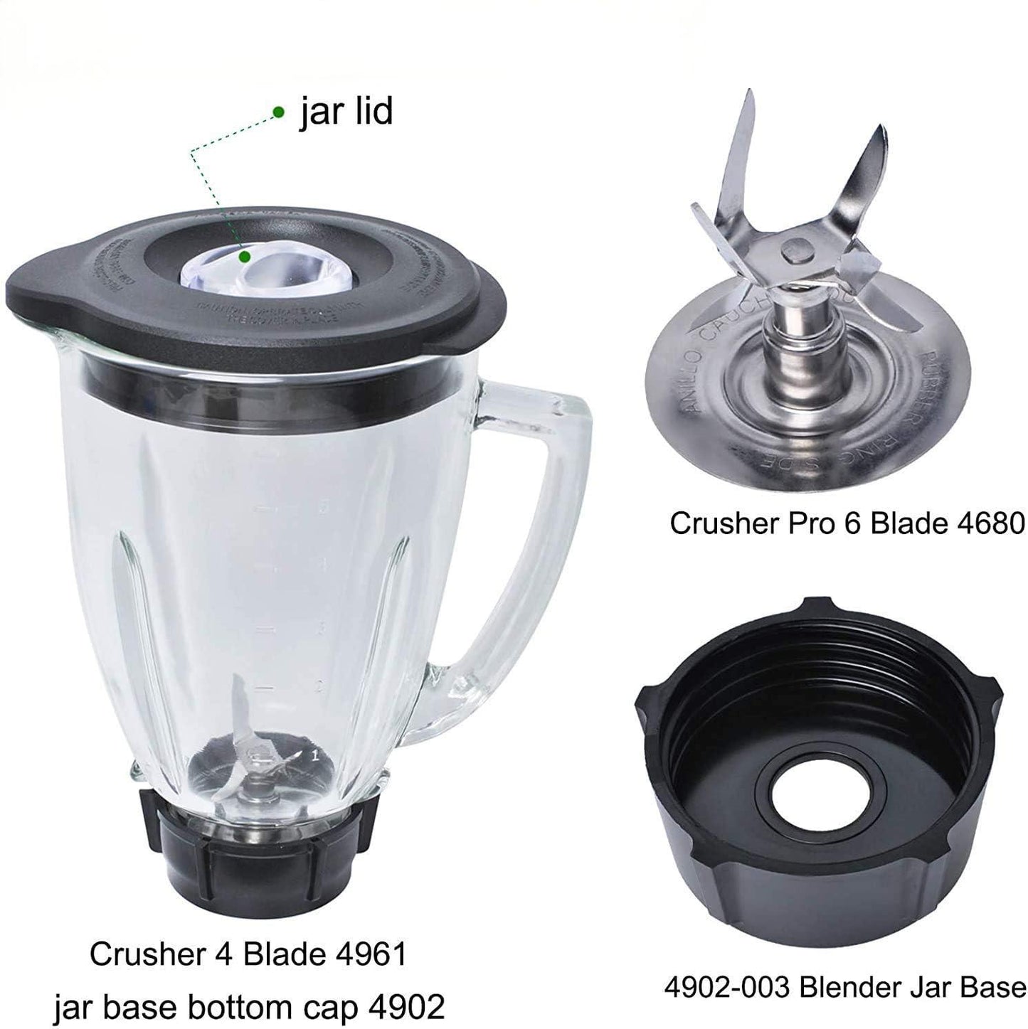 Replacement parts 6-Cup Glass Jar With Blade